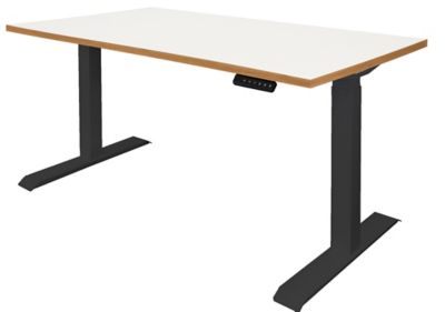 Bureau assis-debout électrique Ototo | LxP 1400 x 800 mm | Boutons de mémorisation | Blanc | Piètement noir | Novigami